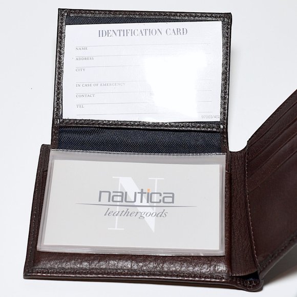 NWT Nautica Leather Passcase Men's Flap Wallet - Picture 4 of 8